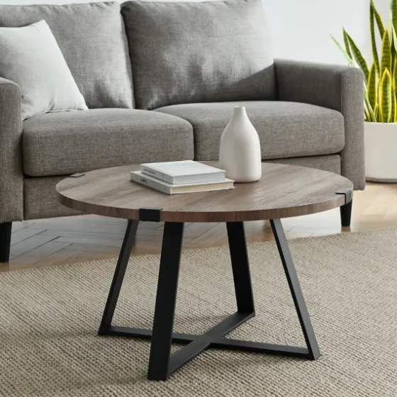 Urban Rustic Round Coffee Table-Kirkland's Home Online