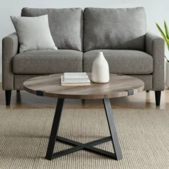 Urban Rustic Round Coffee Table-Kirkland's Home Online