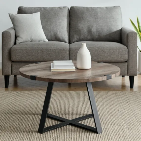 Urban Rustic Round Coffee Table-Kirkland's Home Online