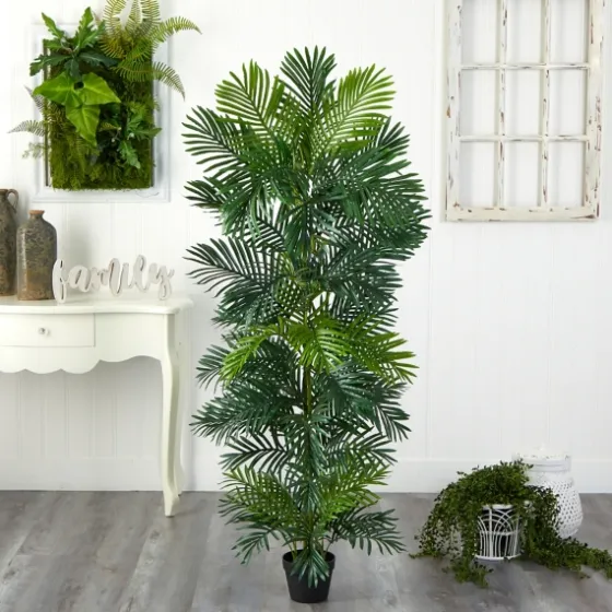 Uv-Safe Areca Palm Tree In Nursery Planter, 70 In.-Kirkland's Home Sale