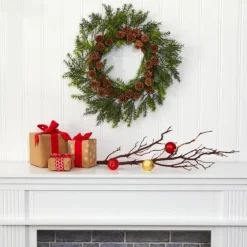 Uv-Safe Cedar Grass And Pine Cone Wreath-Kirkland's Home Shop