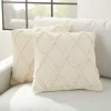Vanilla Knotted Lattice Throw Pillows, Set Of 2-Kirkland's Home Store