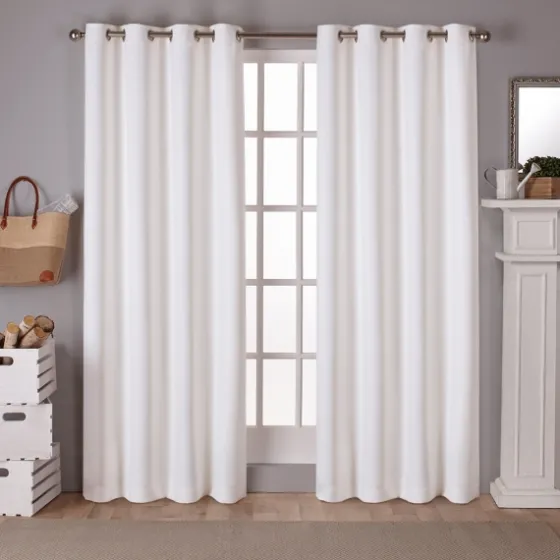 Vanilla Sateen Curtain Panel Set, 96 In.-Kirkland's Home Clearance