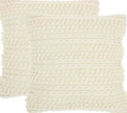 Vanilla Woven Stripes Throw Pillows, Set Of 2-Kirkland's Home Online