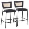 Vegan Leather And Rattan Counter Stools, Set Of 2-Kirkland's Home Online