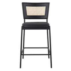 Vegan Leather And Rattan Counter Stools, Set Of 2-Kirkland's Home Online