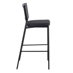 Vegan Leather And Rattan Bar Stools, Set Of 2-Kirkland's Home Outlet