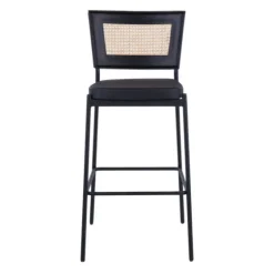 Vegan Leather And Rattan Bar Stools, Set Of 2-Kirkland's Home Outlet