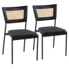 Vegan Leather And Rattan Dining Chairs, Set Of 2-Kirkland's Home Flash Sale