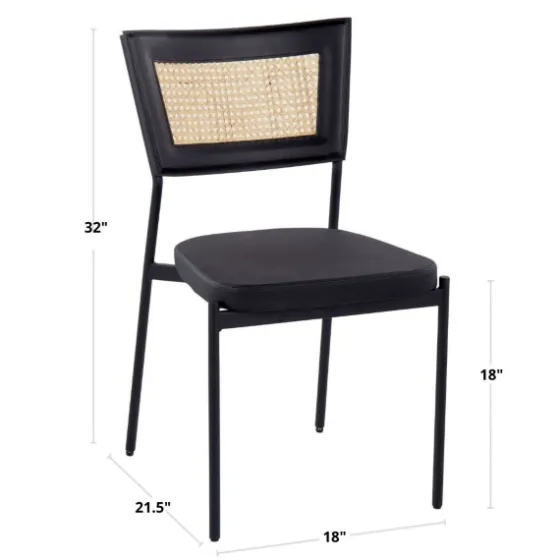 Vegan Leather And Rattan Dining Chairs, Set Of 2-Kirkland's Home Flash Sale