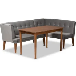 Velvet And Walnut Bench 4-Pc. Dining Set-Kirkland's Home Discount