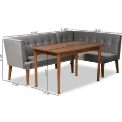 Velvet And Walnut Bench 4-Pc. Dining Set-Kirkland's Home Discount