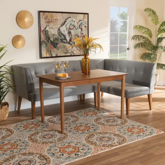 Velvet And Walnut Bench 4-Pc. Dining Set-Kirkland's Home Discount