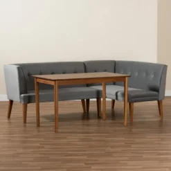 Velvet And Walnut Bench 4-Pc. Dining Set-Kirkland's Home Discount