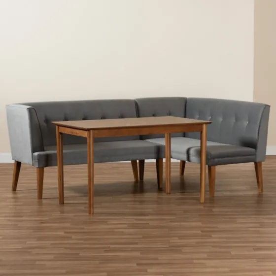 Velvet And Walnut Bench 4-Pc. Dining Set-Kirkland's Home Discount