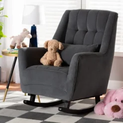 Velvet Biscuit Tufted Rocking Chair-Kirkland's Home Hot