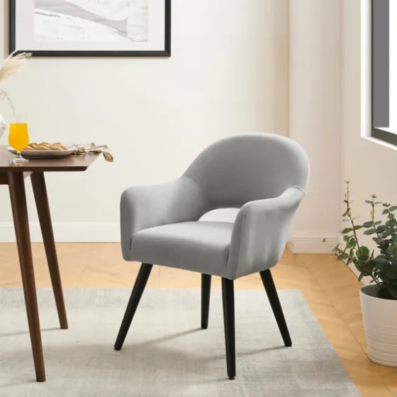 Velvet Curved Open Back Dining Chair-Kirkland's Home Discount