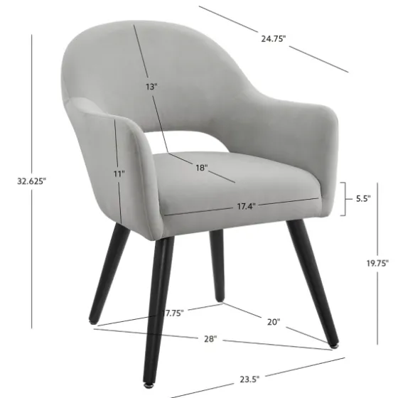 Velvet Curved Open Back Dining Chair-Kirkland's Home Discount