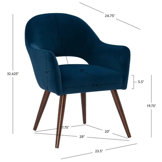 Velvet Curved Open Back Dining Chair-Kirkland's Home Hot