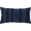 Velvet Navy Monochrome Stripe Lumbar Pillow-Kirkland's Home Store