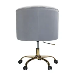 Velvet Tufted Gold Leg Swivel Office Chair-Kirkland's Home Shop