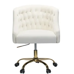 Velvet Tufted Golden Leg Swivel Office Chair-Kirkland's Home Online