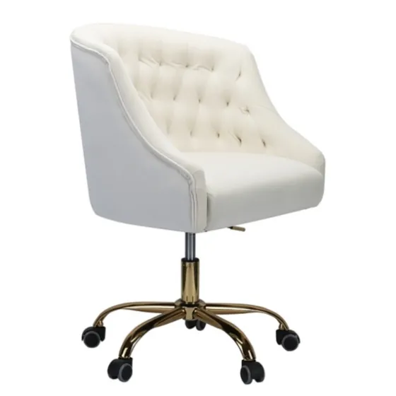 Velvet Tufted Golden Leg Swivel Office Chair-Kirkland's Home Online