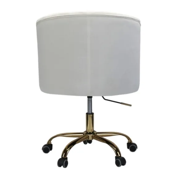 Velvet Tufted Golden Leg Swivel Office Chair-Kirkland's Home Online