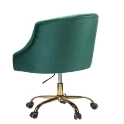 Velvet Tufted Golden Leg Swivel Office Chair-Kirkland's Home Hot