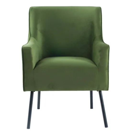 Velvet Upholstered Black Legs Accent Chair-Kirkland's Home Online