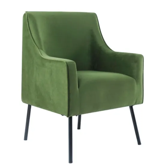 Velvet Upholstered Black Legs Accent Chair-Kirkland's Home Online