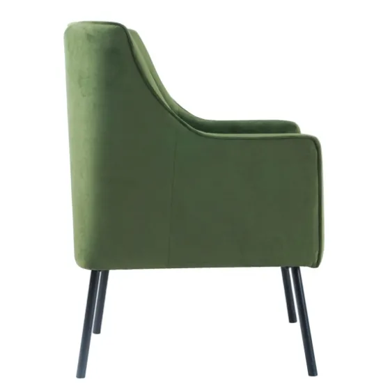 Velvet Upholstered Black Legs Accent Chair-Kirkland's Home Online