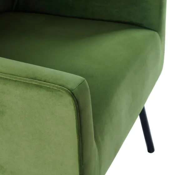 Velvet Upholstered Black Legs Accent Chair-Kirkland's Home Online