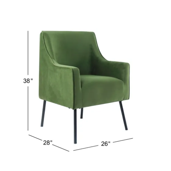 Velvet Upholstered Black Legs Accent Chair-Kirkland's Home Online