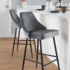 Velvet Upholstered Counter Stools, Set Of 2-Kirkland's Home Sale