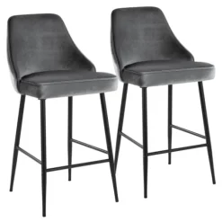 Velvet Upholstered Counter Stools, Set Of 2-Kirkland's Home Sale