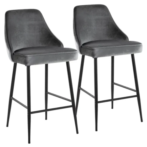 Velvet Upholstered Counter Stools, Set Of 2-Kirkland's Home Sale