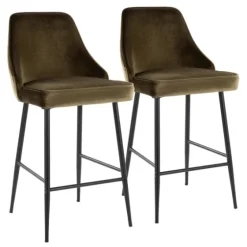 Velvet Upholstered Counter Stools, Set Of 2-Kirkland's Home Outlet