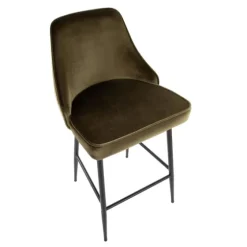 Velvet Upholstered Counter Stools, Set Of 2-Kirkland's Home Outlet