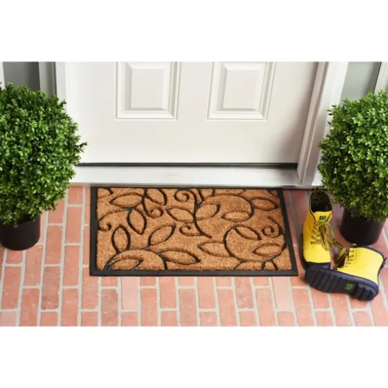 Vine Leaves Swirl Doormat, 36X24 In.-Kirkland's Home Outlet