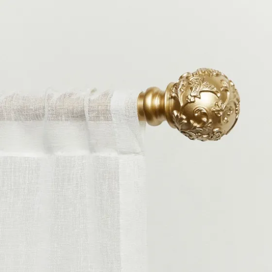 Vine Motif Gold Curtain Rod & Finial Set, 72 In.-Kirkland's Home Shop