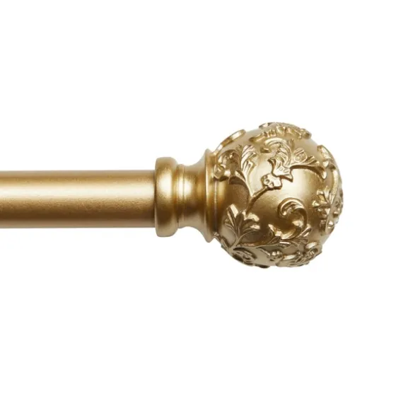 Vine Motif Gold Curtain Rod & Finial Set, 72 In.-Kirkland's Home Shop