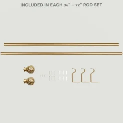 Vine Motif Gold Curtain Rod & Finial Set, 72 In.-Kirkland's Home Shop