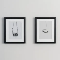 Vintage Camera & Phone 2-Pc. Framed Art Print Set-Kirkland's Home Hot