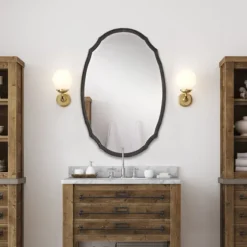 Vintage Charcoal Concaved Oval Mirror-Kirkland's Home Sale
