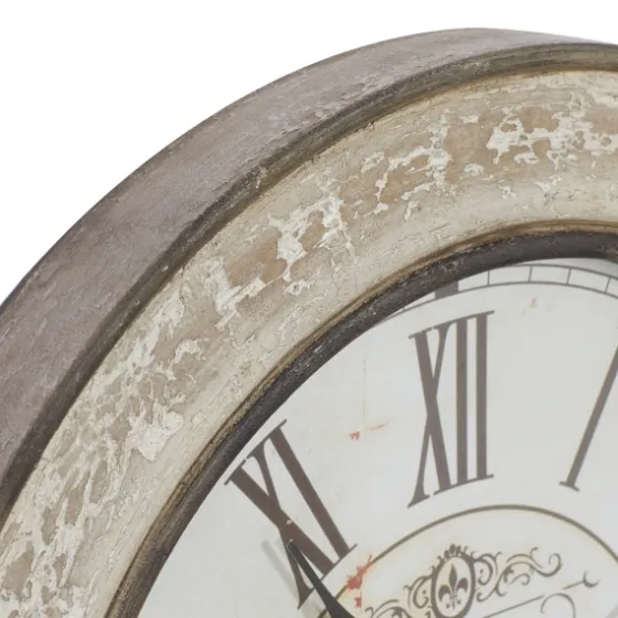 Vintage Cream Rust Round Framed Wall Clock-Kirkland's Home Discount