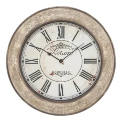 Vintage Cream Rust Round Framed Wall Clock-Kirkland's Home Discount