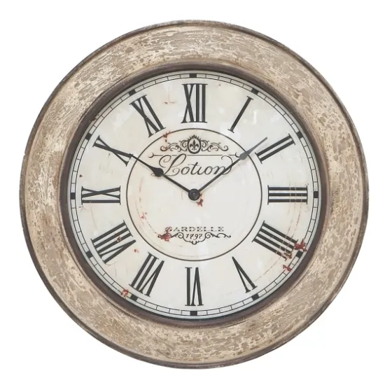 Vintage Cream Rust Round Framed Wall Clock-Kirkland's Home Discount