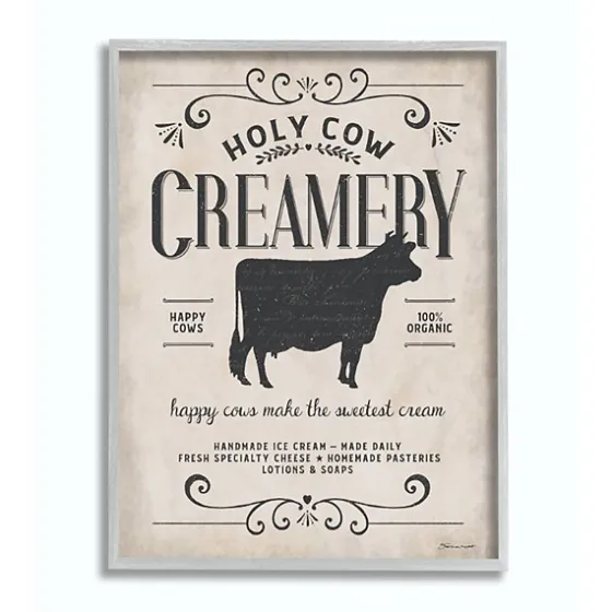 Vintage Creamery Cow Framed Wall Plaque-Kirkland's Home Cheap