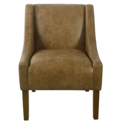 Vintage Faux Leather Swoop Accent Chair-Kirkland's Home New